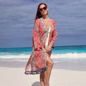 Like New Patricia Nash Ruana Cover-Up with Tassels, One Size